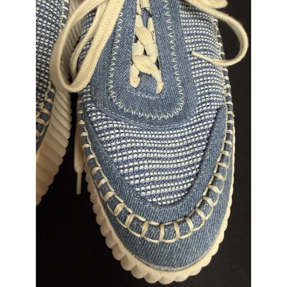 Dolce Vita Dolan Platform Sneakers Blue Denim Knit Colorway Women’s 11 MRSP $150